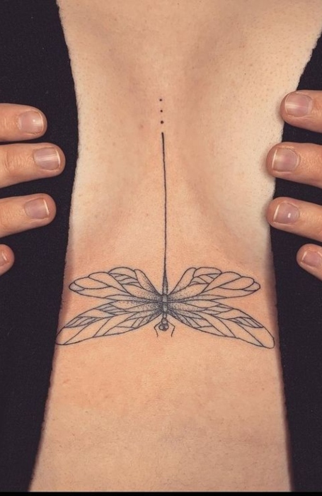 Dragonfly Sternum Tattoo Design