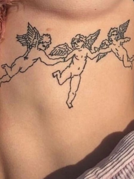 Angel Underboob Tattoo Design