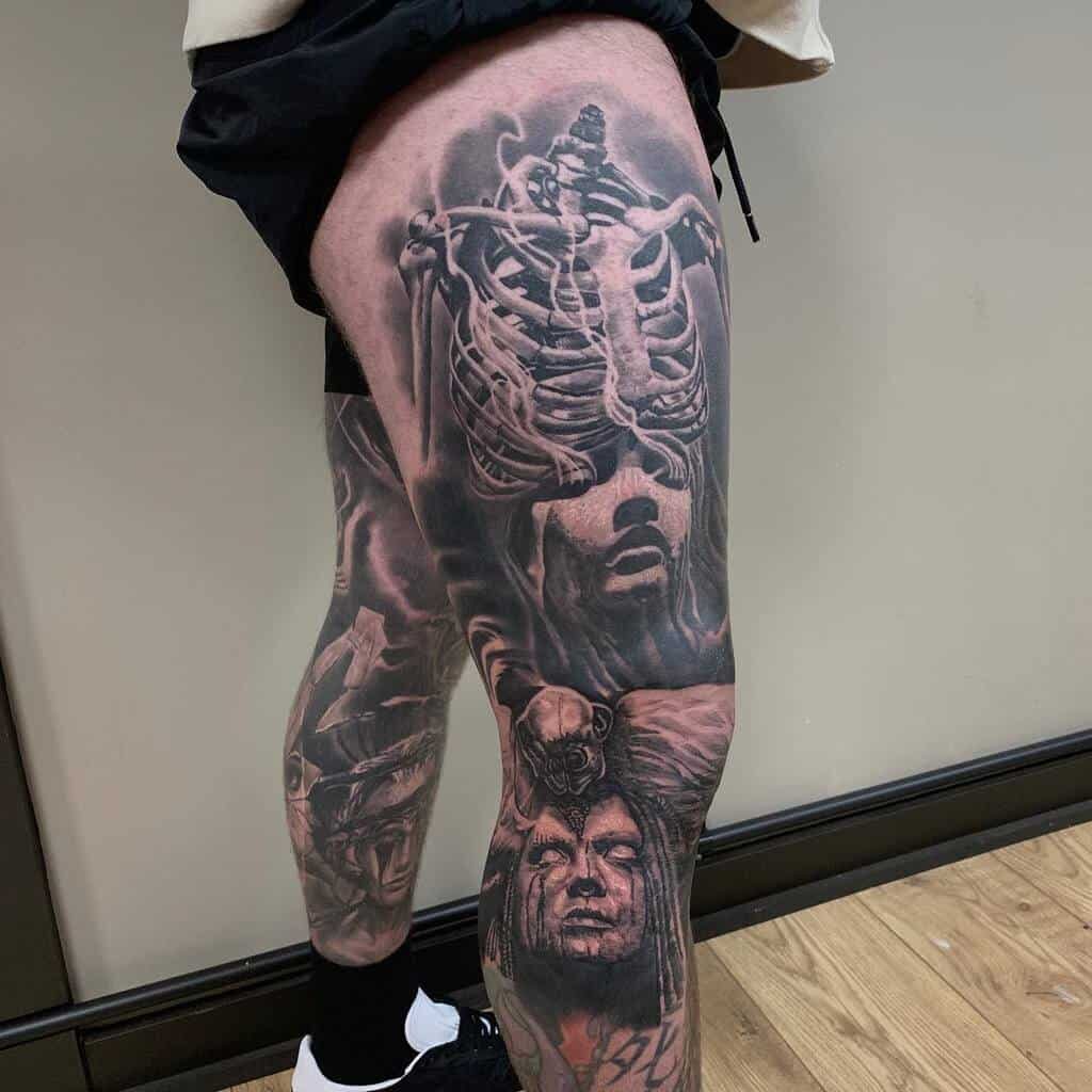 leg sleeve tattoo