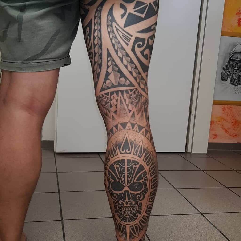 leg sleeve tattoo