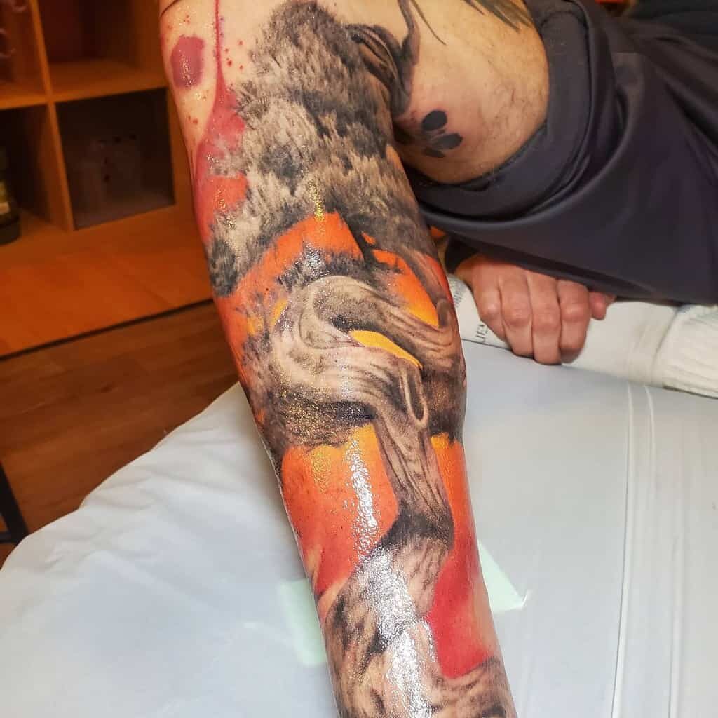 leg sleeve tattoo