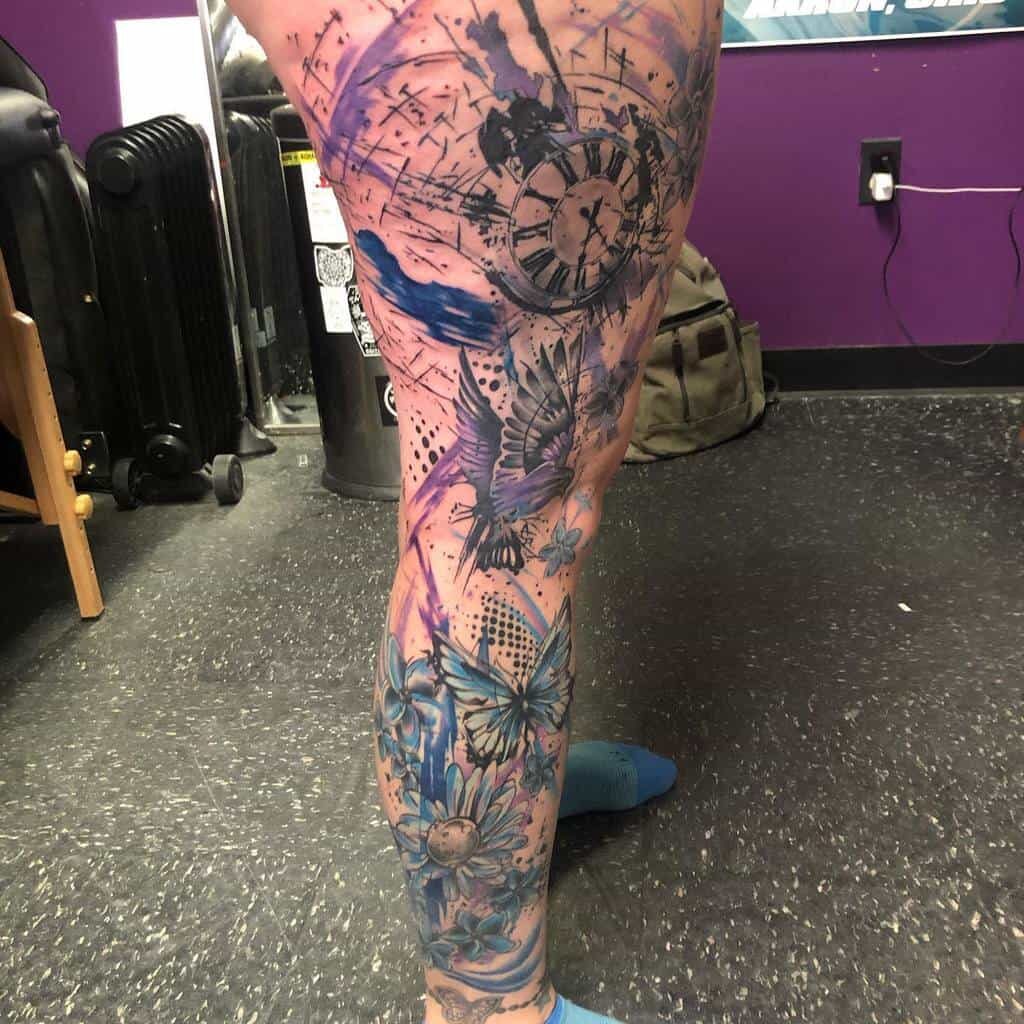 leg sleeve tattoo