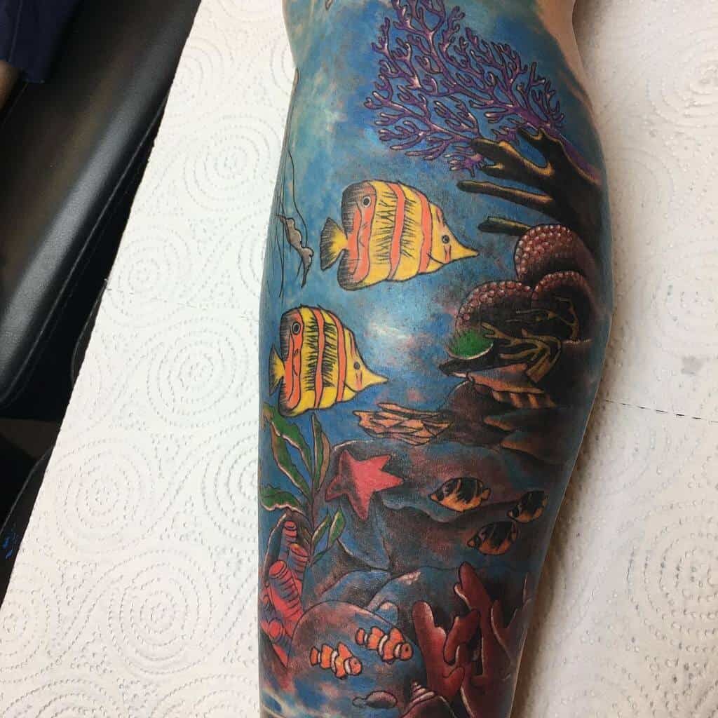 leg sleeve tattoo