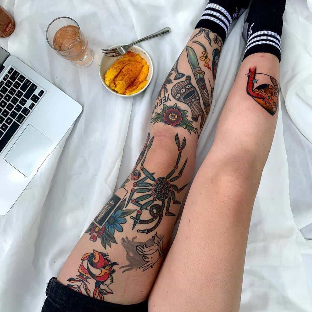 leg sleeve tattoo