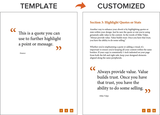 an example of a highlighted quote on an ebook template