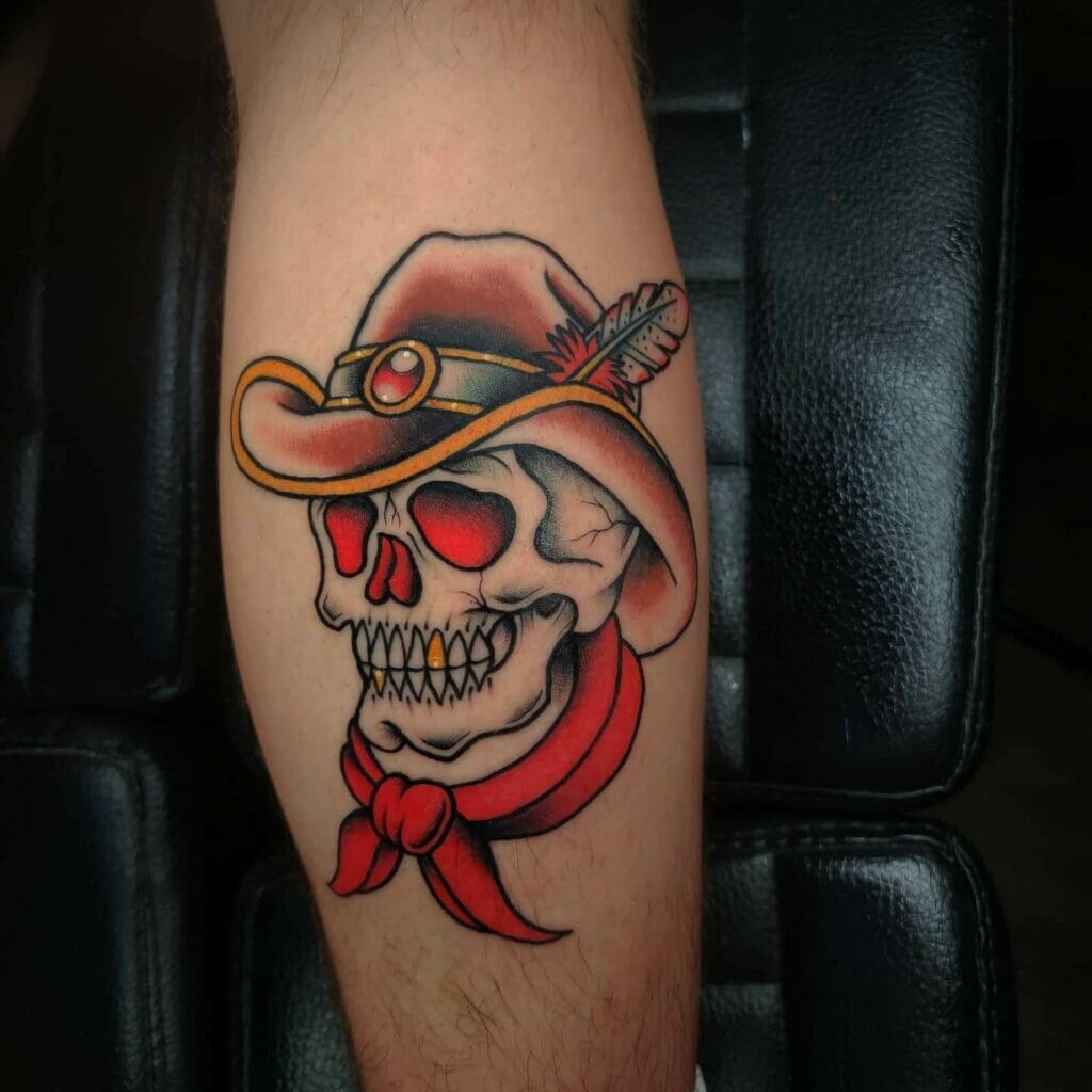 Neo Traditional Skull Tattoo