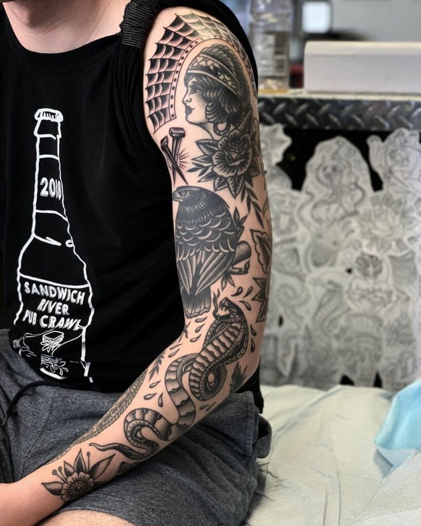 1 All black ink traditional tattoo Tattoo Ideas