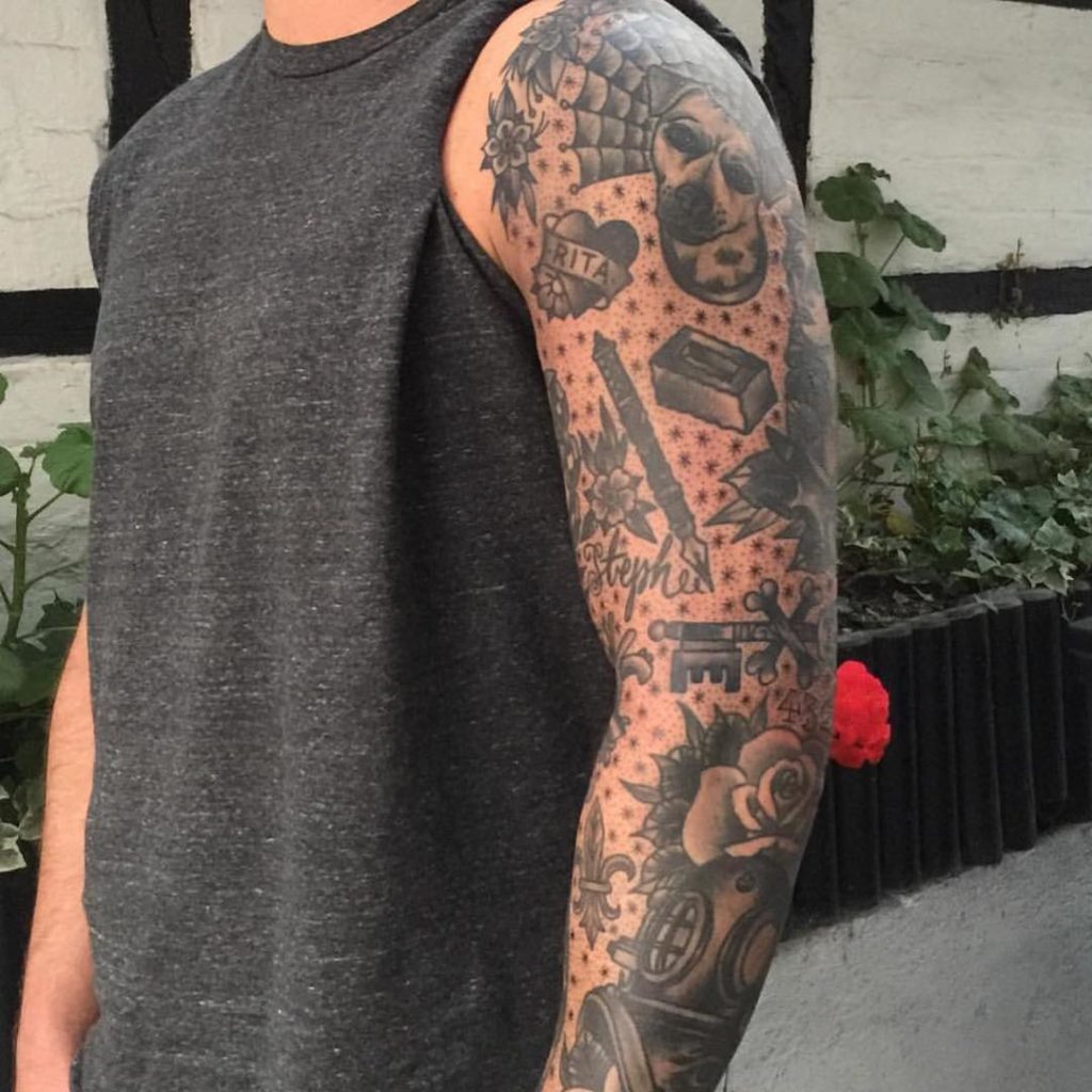 traditional tattoo sleeve