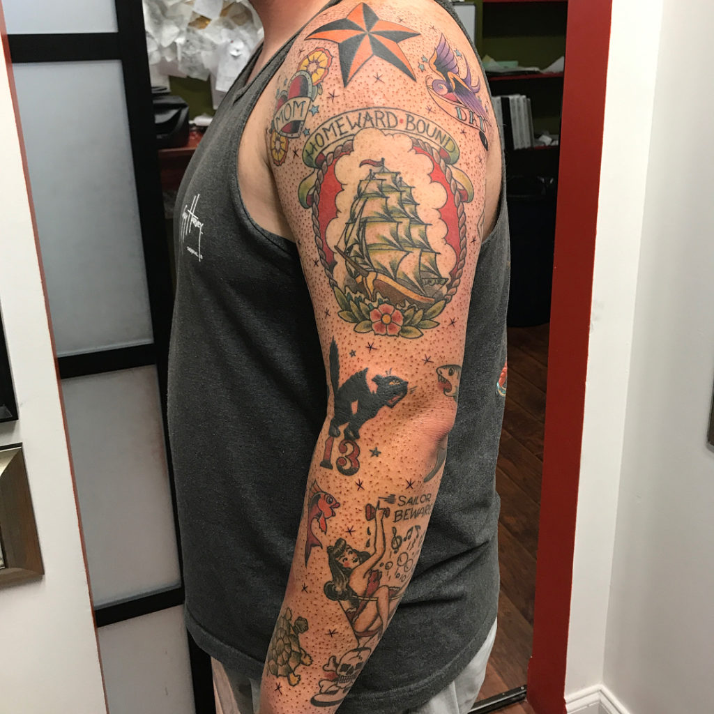 traditional tattoo sleeve