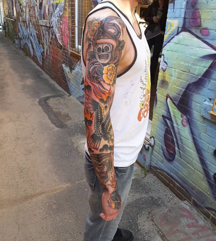 traditional tattoo sleeve