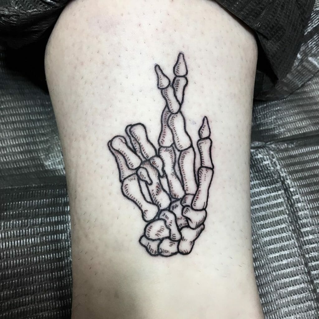 skeleton hand tattoo