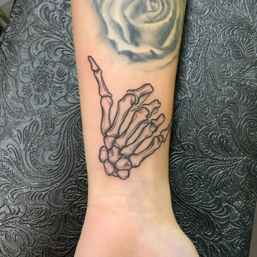 skeleton hand tattoo