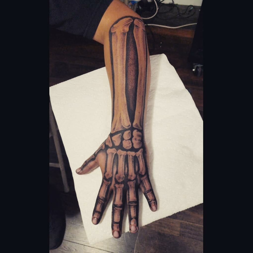 skeleton hand tattoo