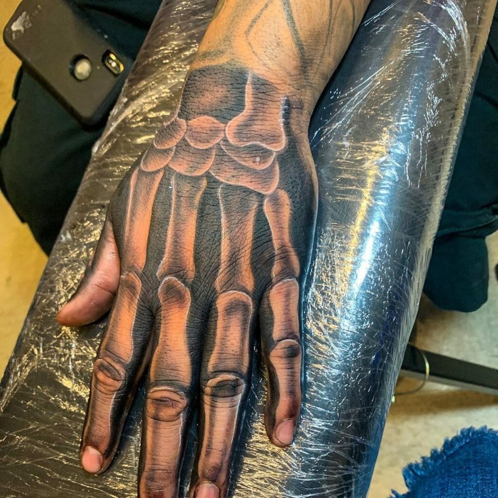 skeleton hand tattoo