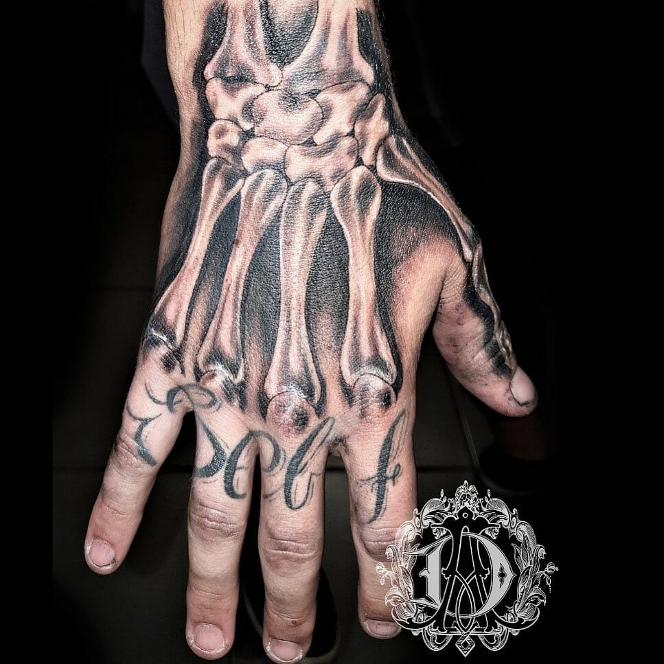 skeleton hand tattoo