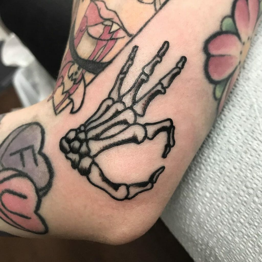 skeleton hand tattoo