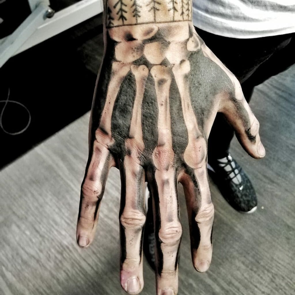 skeleton hand tattoo