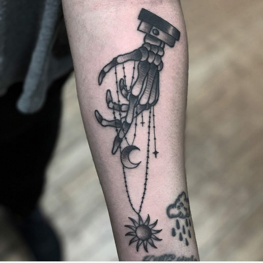 skeleton hand tattoo