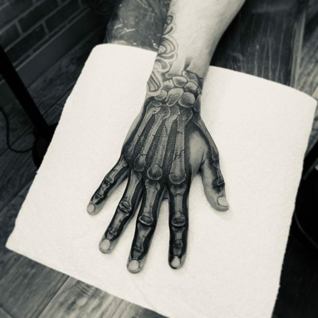 skeleton hand tattoo