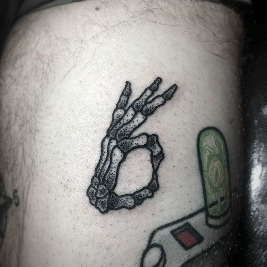 skeleton hand tattoo