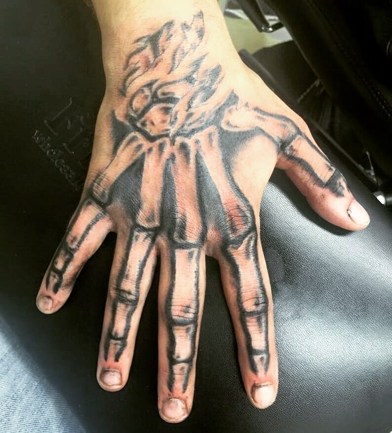 skeleton hand tattoo