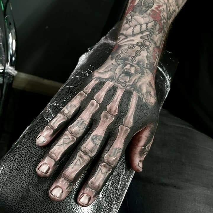 skeleton hand tattoo