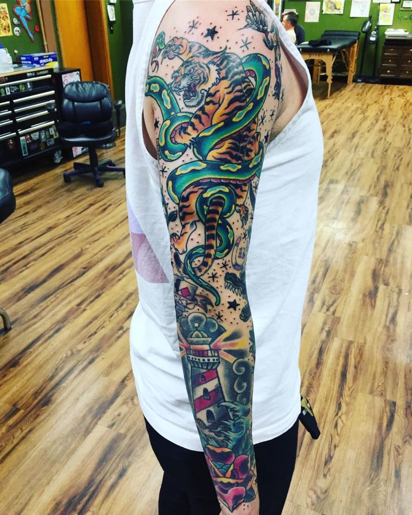 traditional tattoo sleeve