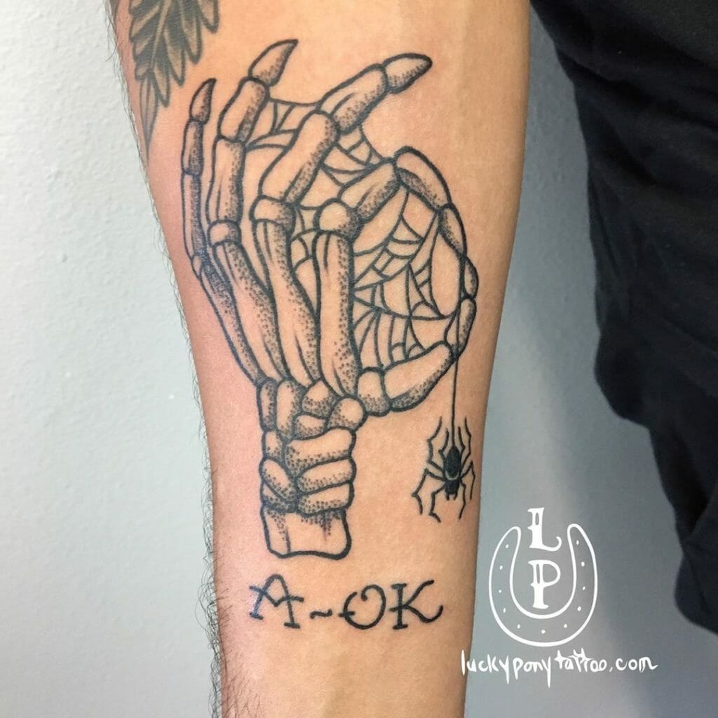 skeleton hand tattoo