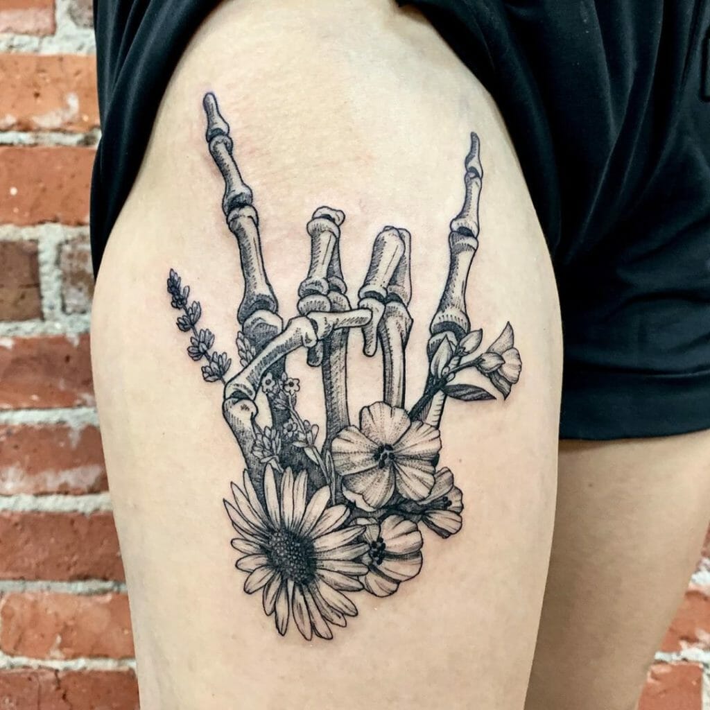 skeleton hand tattoo