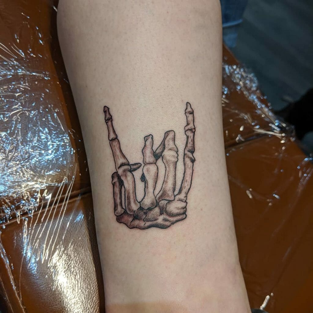 skeleton hand tattoo