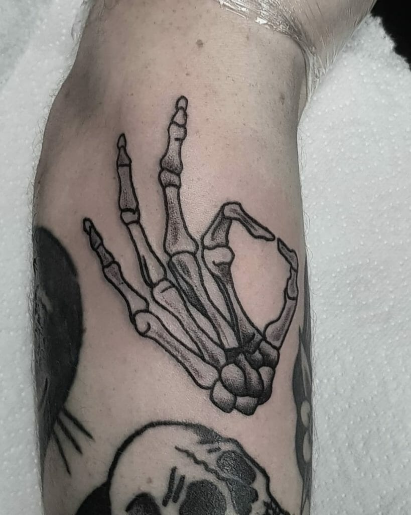 skeleton hand tattoo