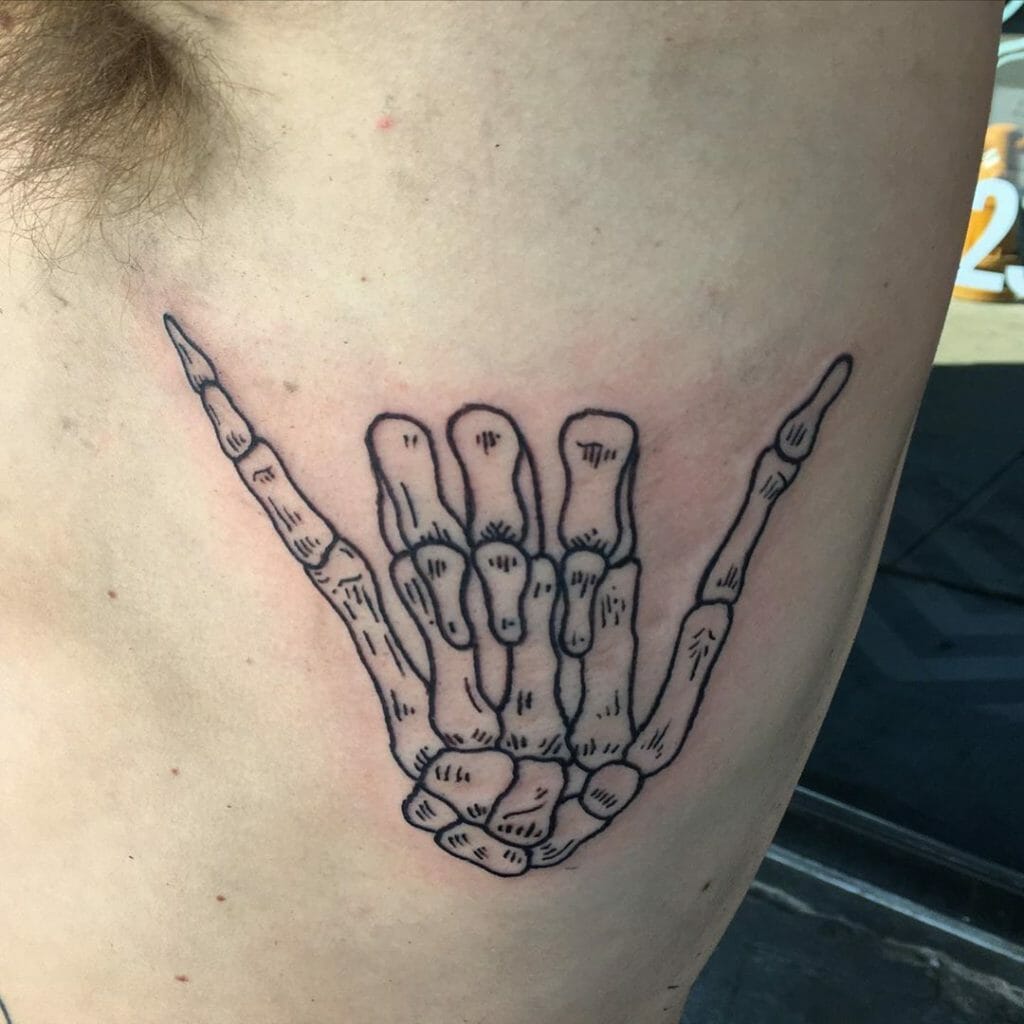 skeleton hand tattoo