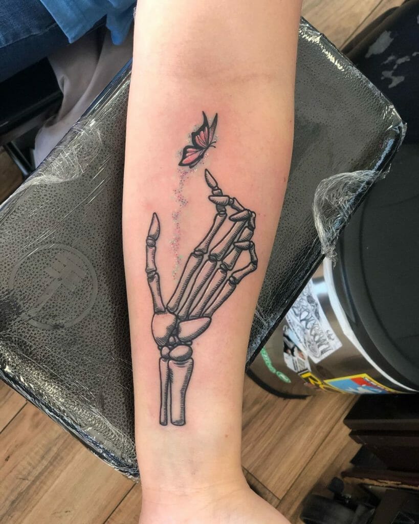 skeleton hand tattoo