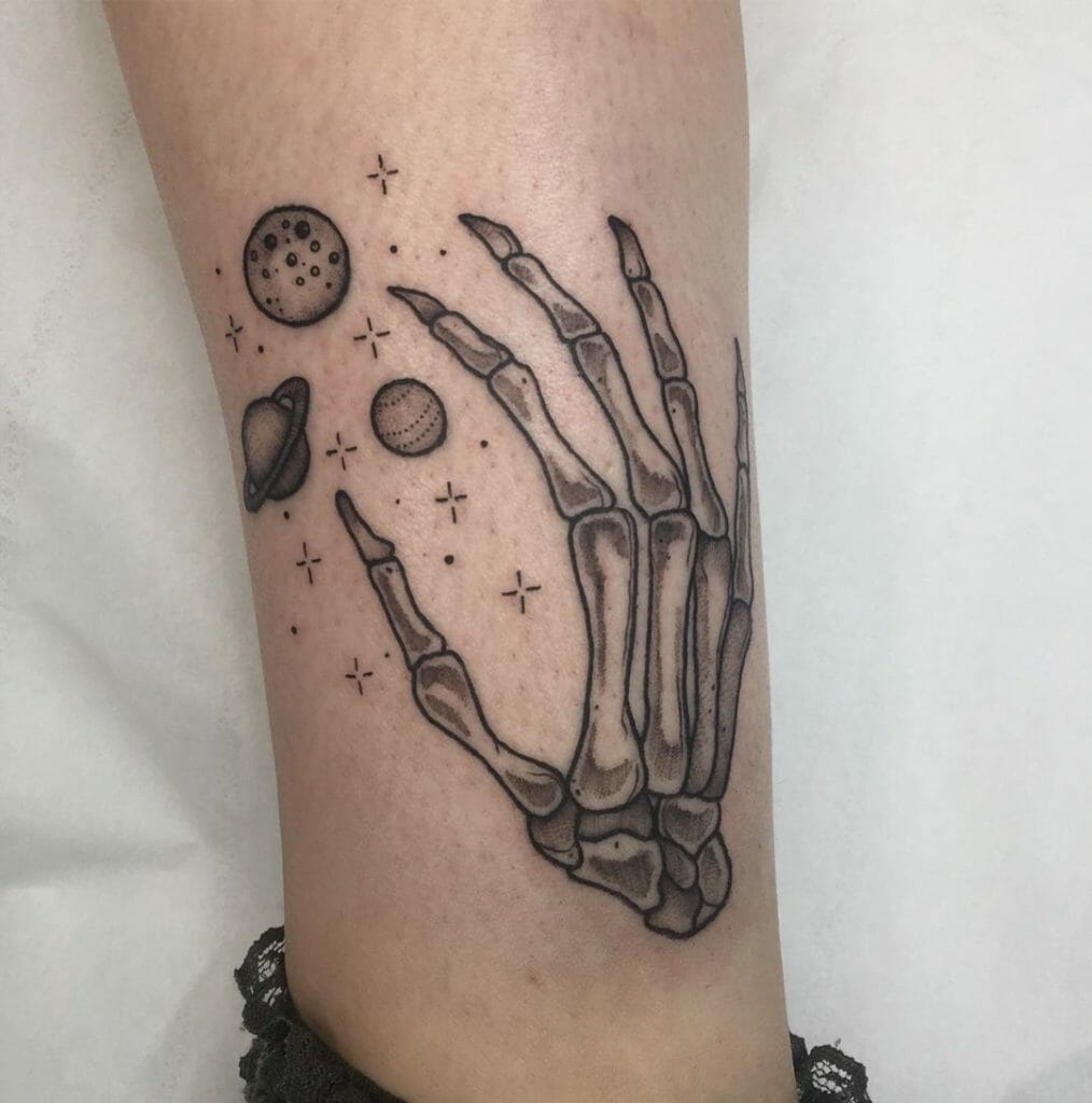 skeleton hand tattoo