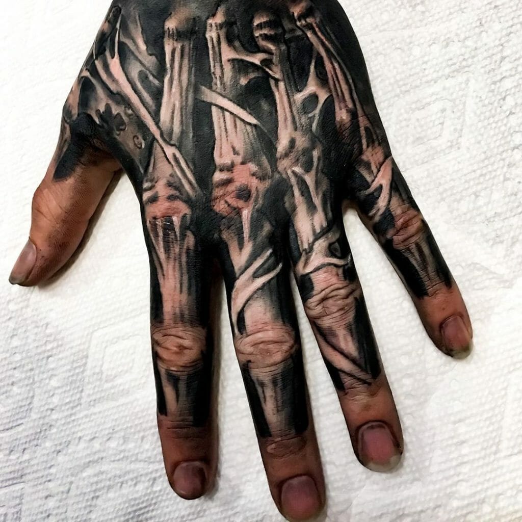 skeleton hand tattoo