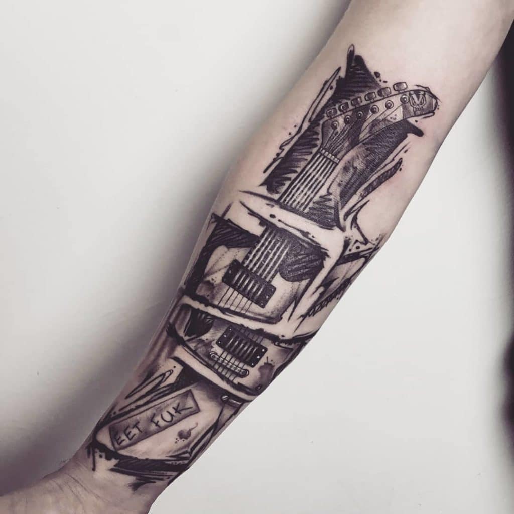 guitar tattoo