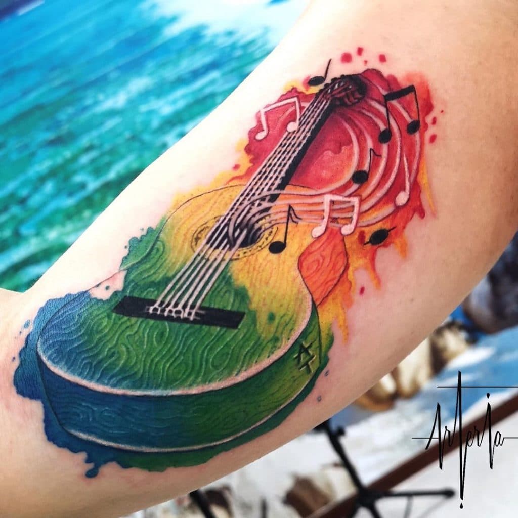 guitar tattoo