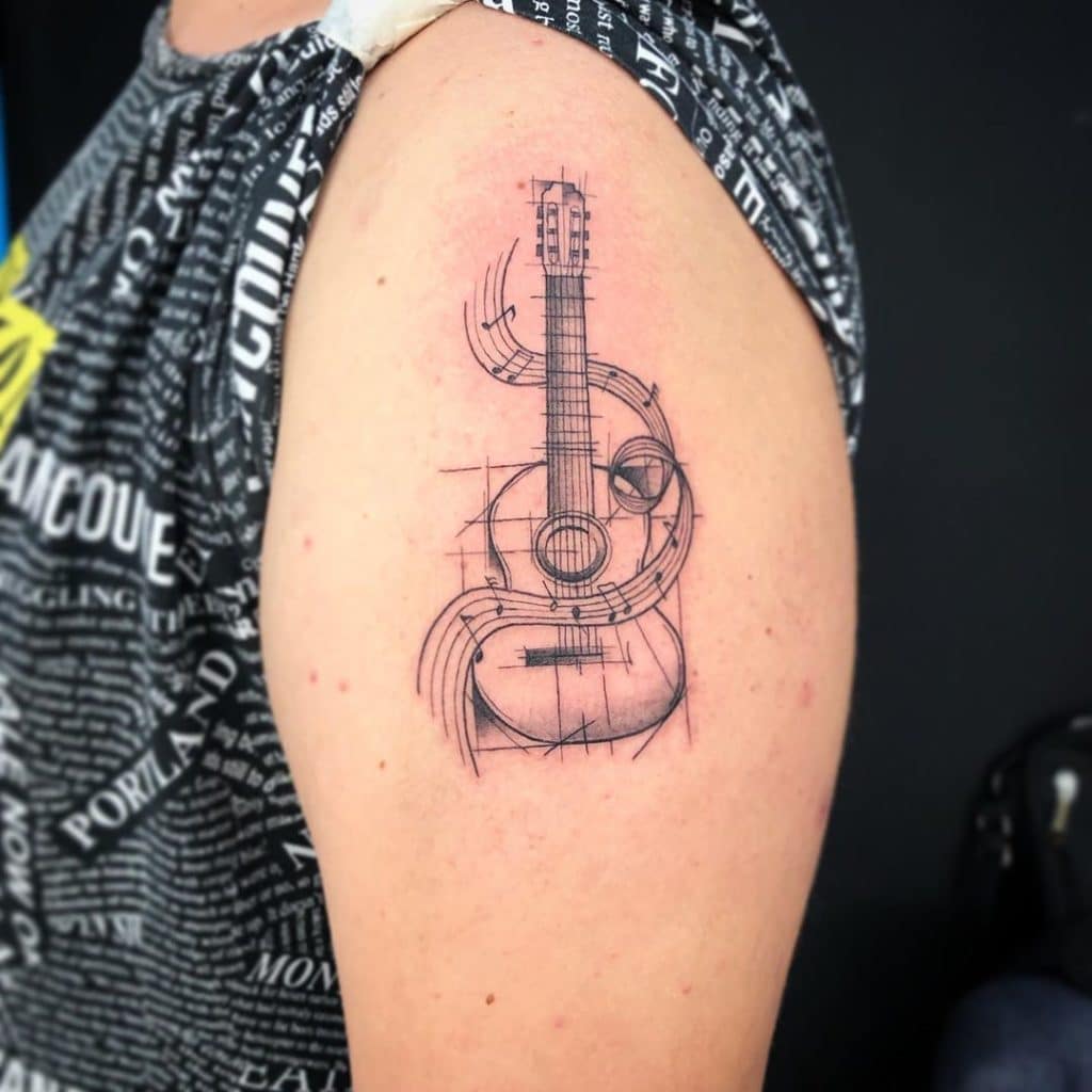 guitar tattoo