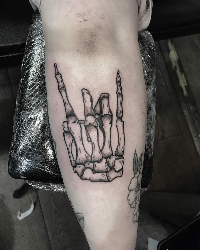 skeleton hand tattoo