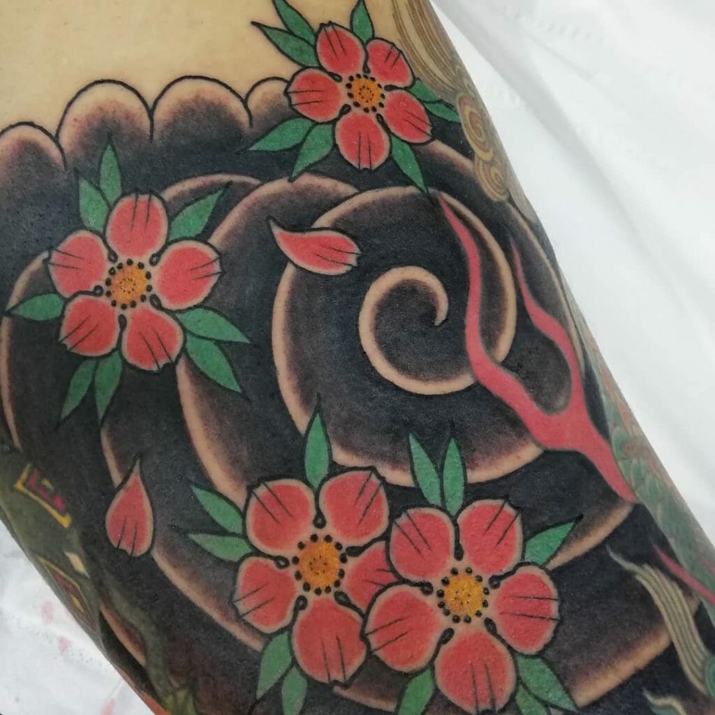 Japanese Cherry Blossom and Wind Tattoo