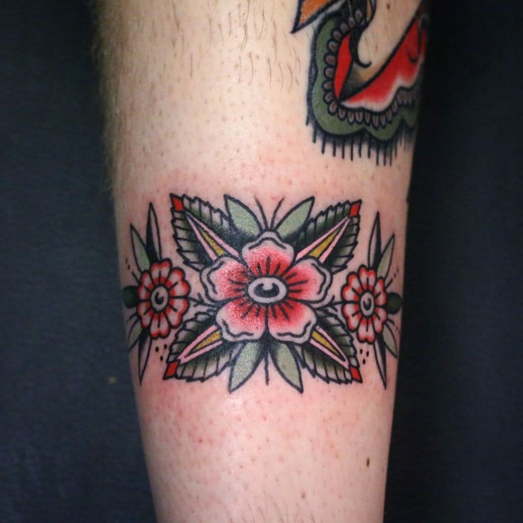 Traditional Floral Band Tattoo