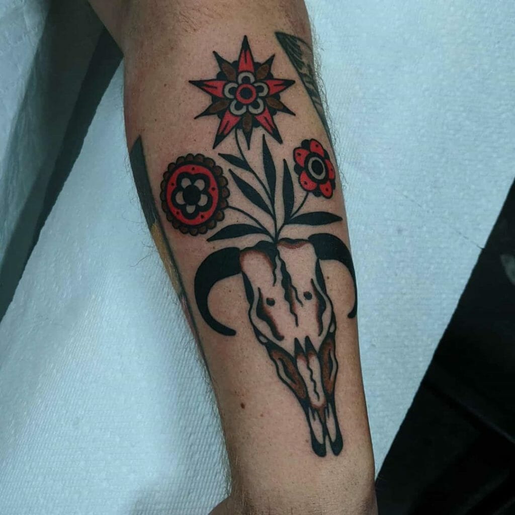 traditional flower tattoo