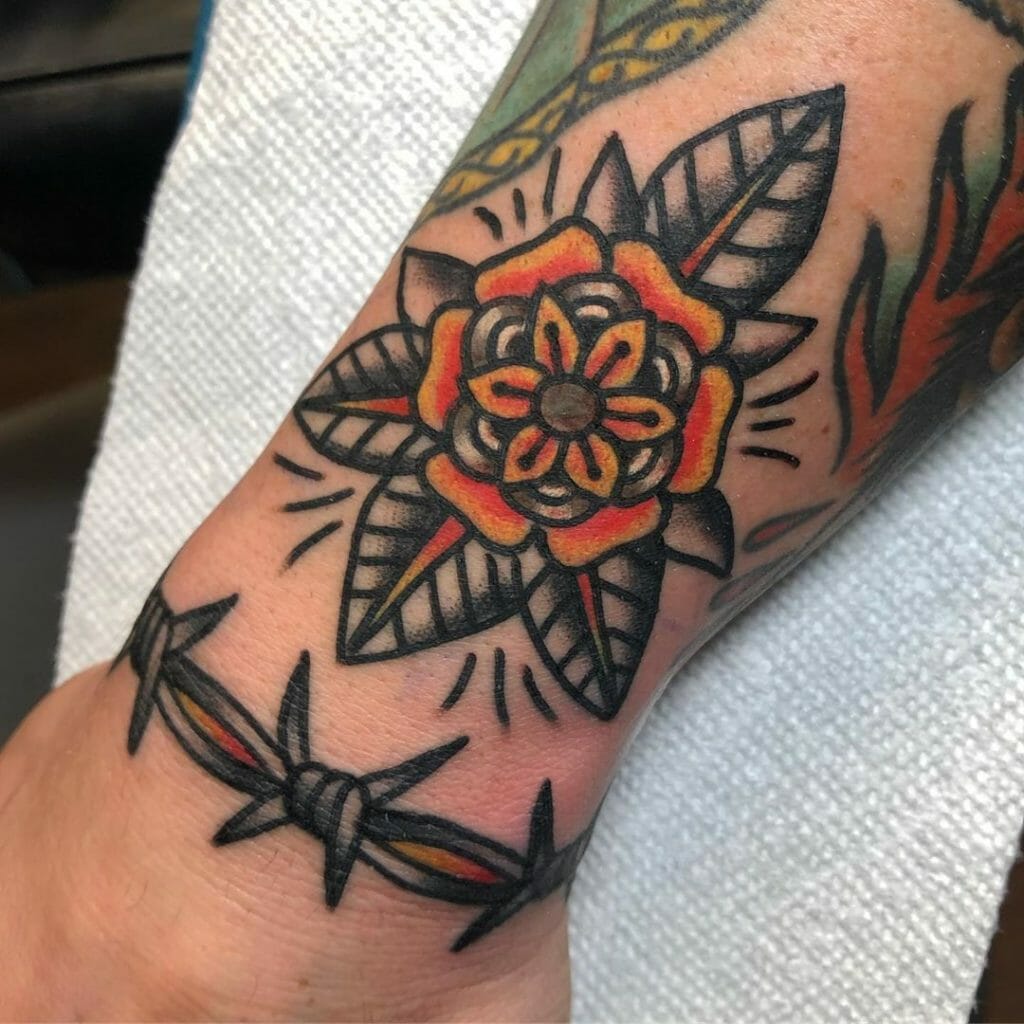 traditional flower tattoo