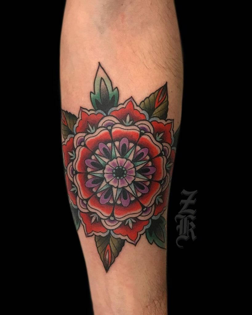 traditional flower tattoo