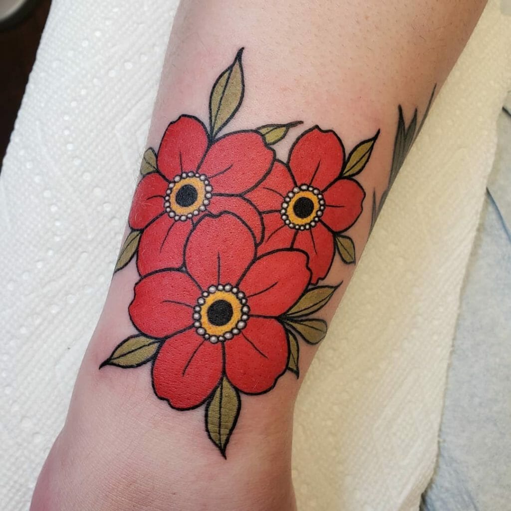 traditional flower tattoo