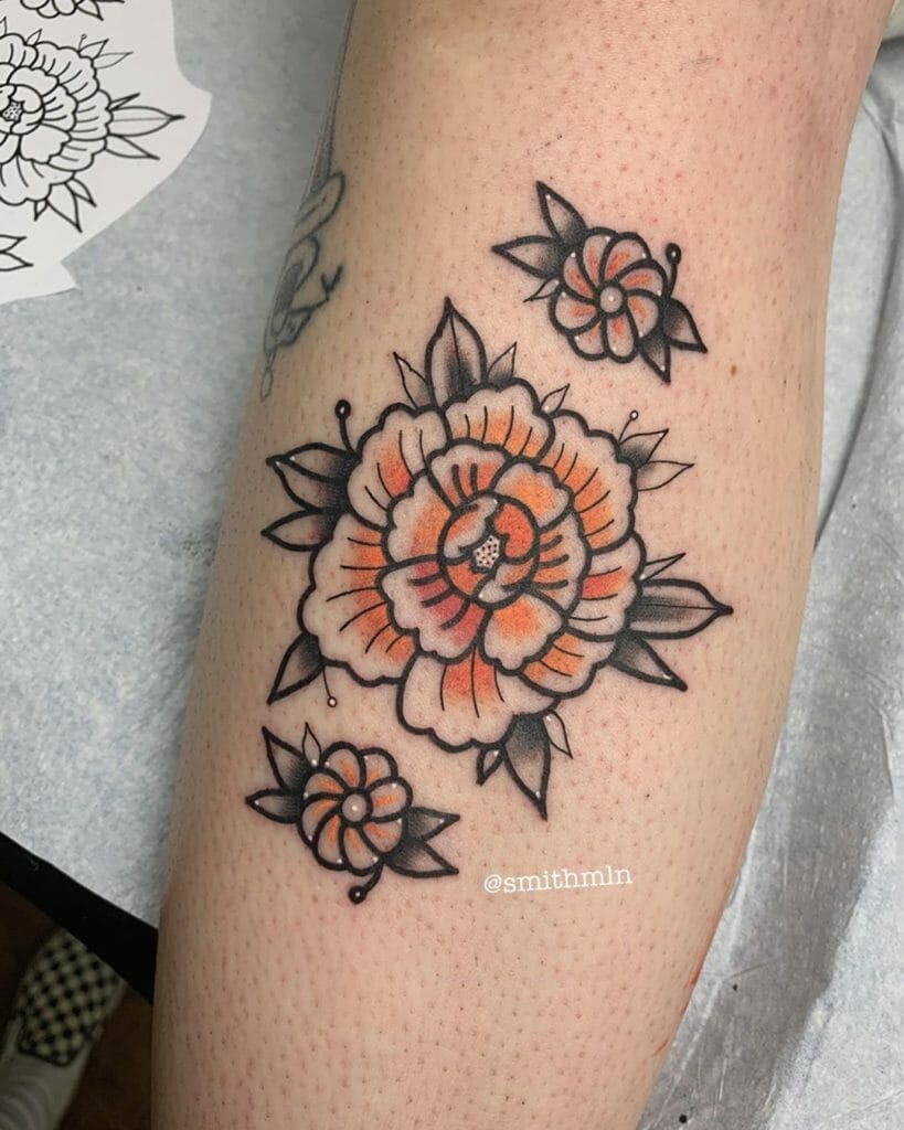 traditional flower tattoo