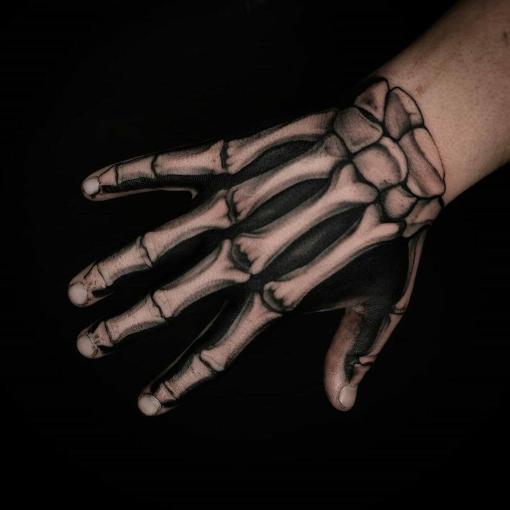 skeleton hand tattoo