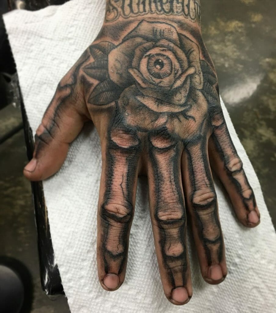 skeleton hand tattoo