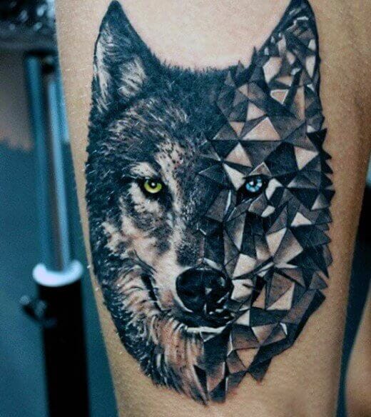 Artistic Wolf Tattoo