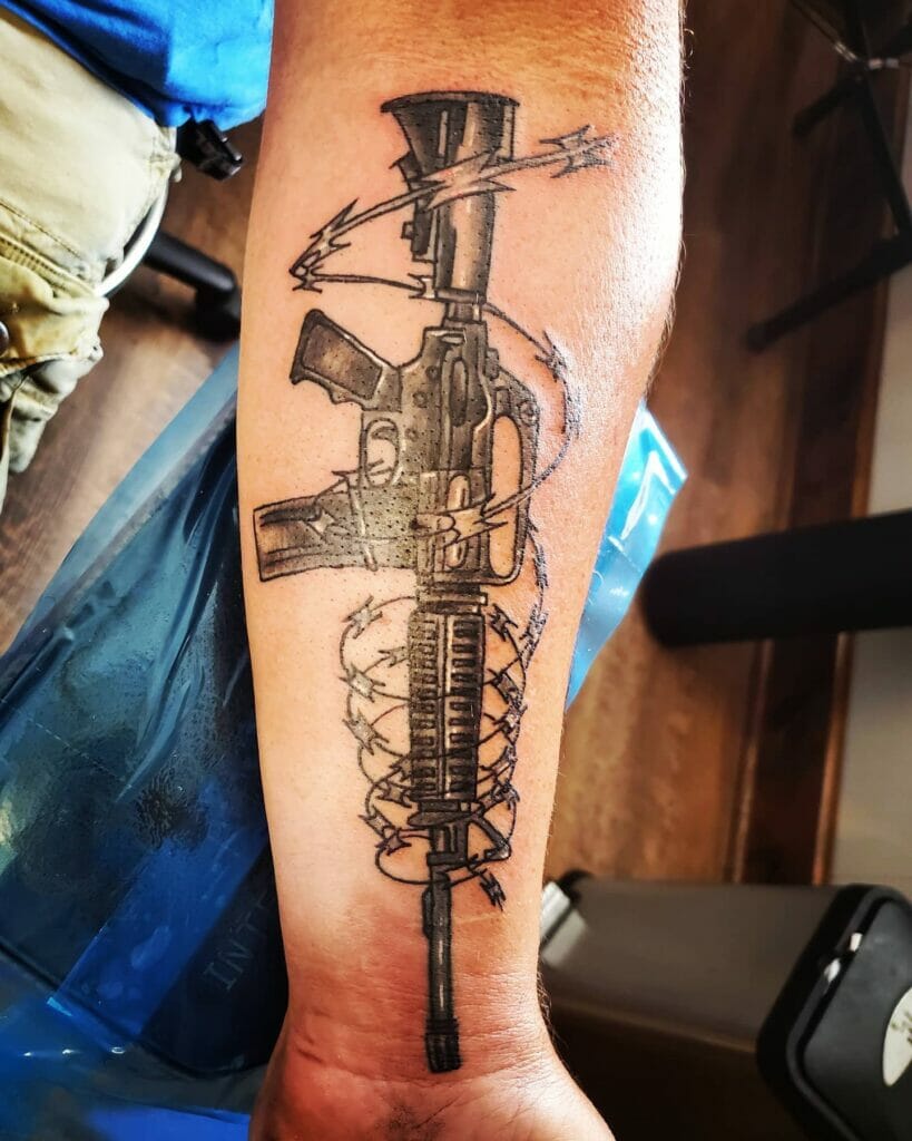 Ar 15 Tattoo In Black And White